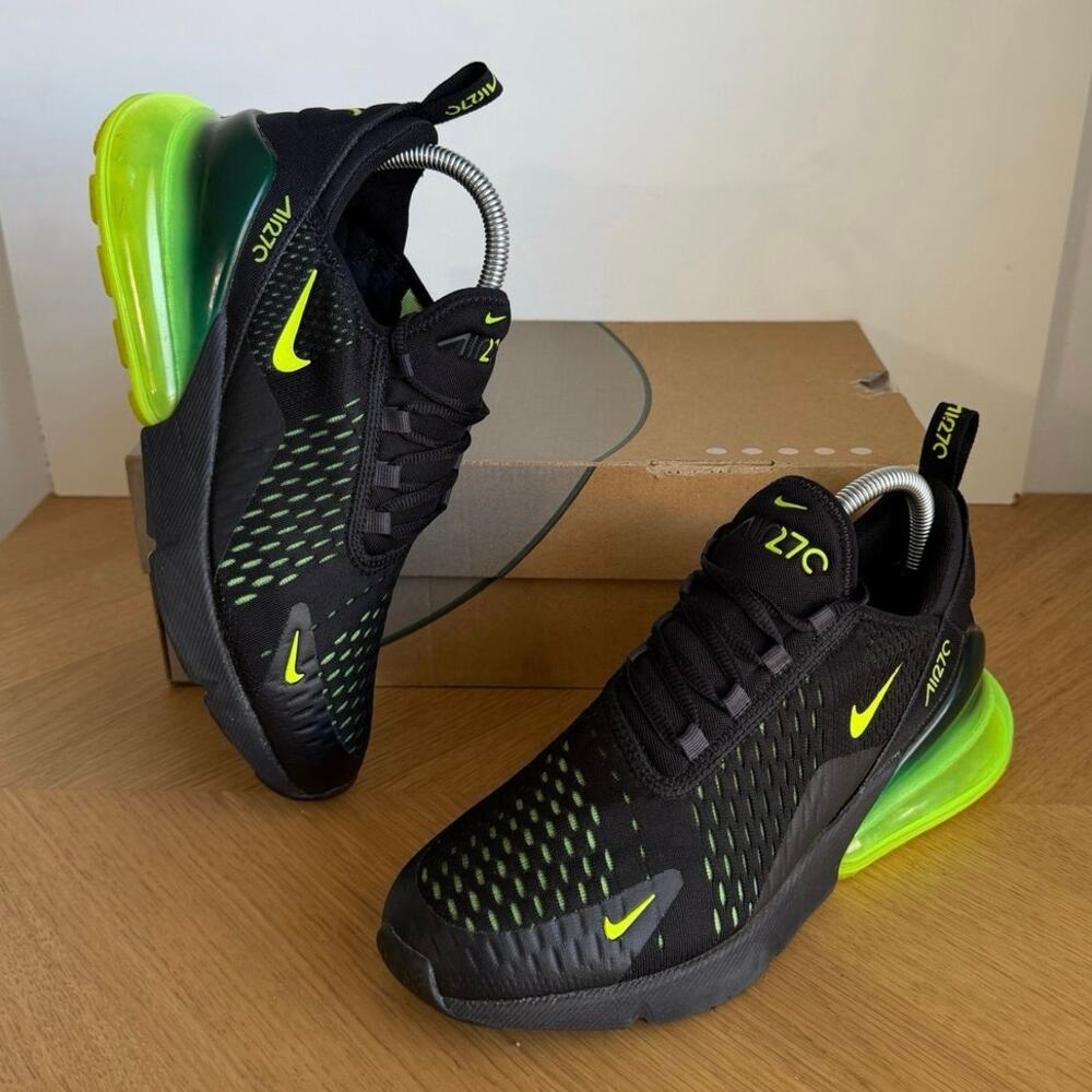 Nike Air Max 270 ‘Black/Volt’ Kids Sneakers- SZ 6.5 Y- 8 W